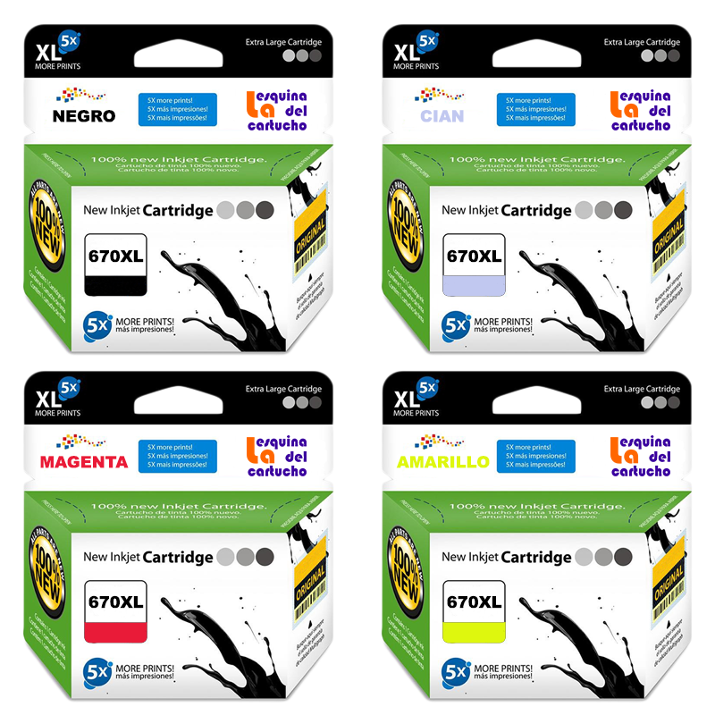 670XL HP Alternativo Negro y Colores